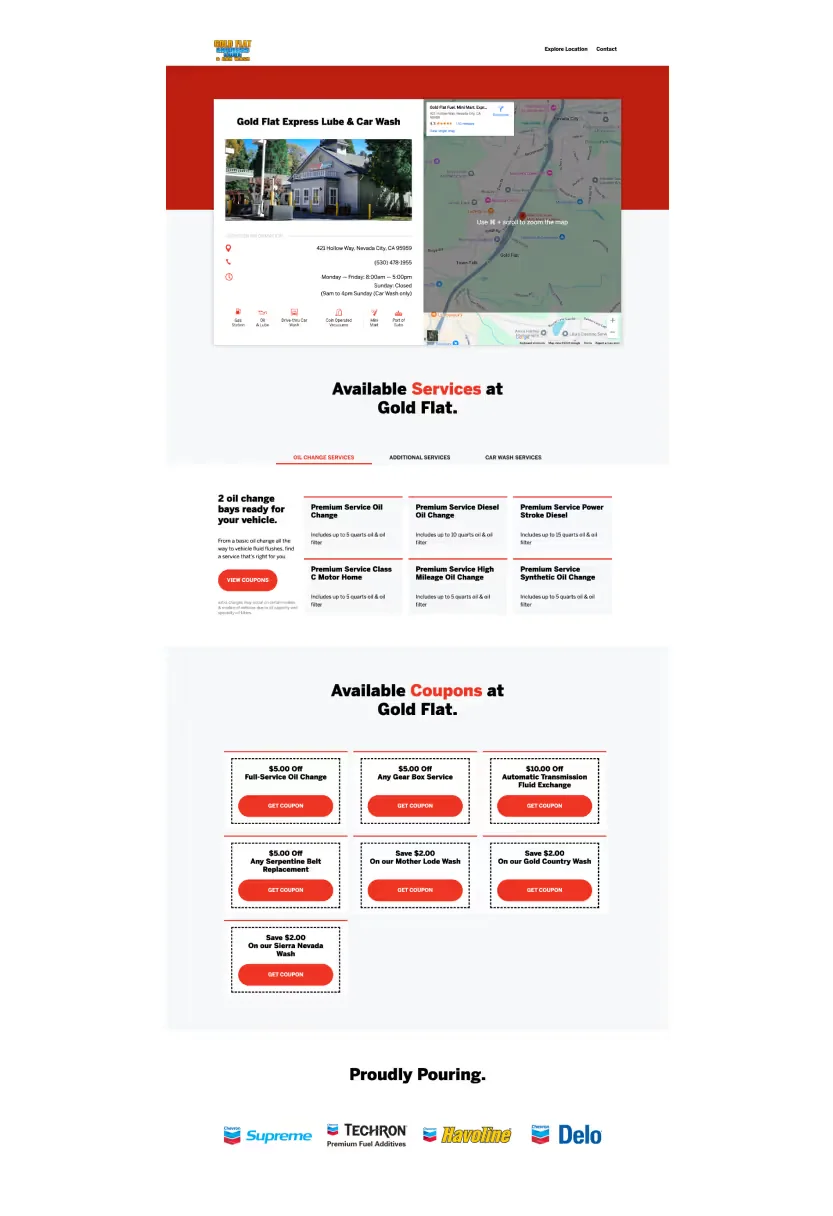Gold Flat Express website designed by TRSTY Media