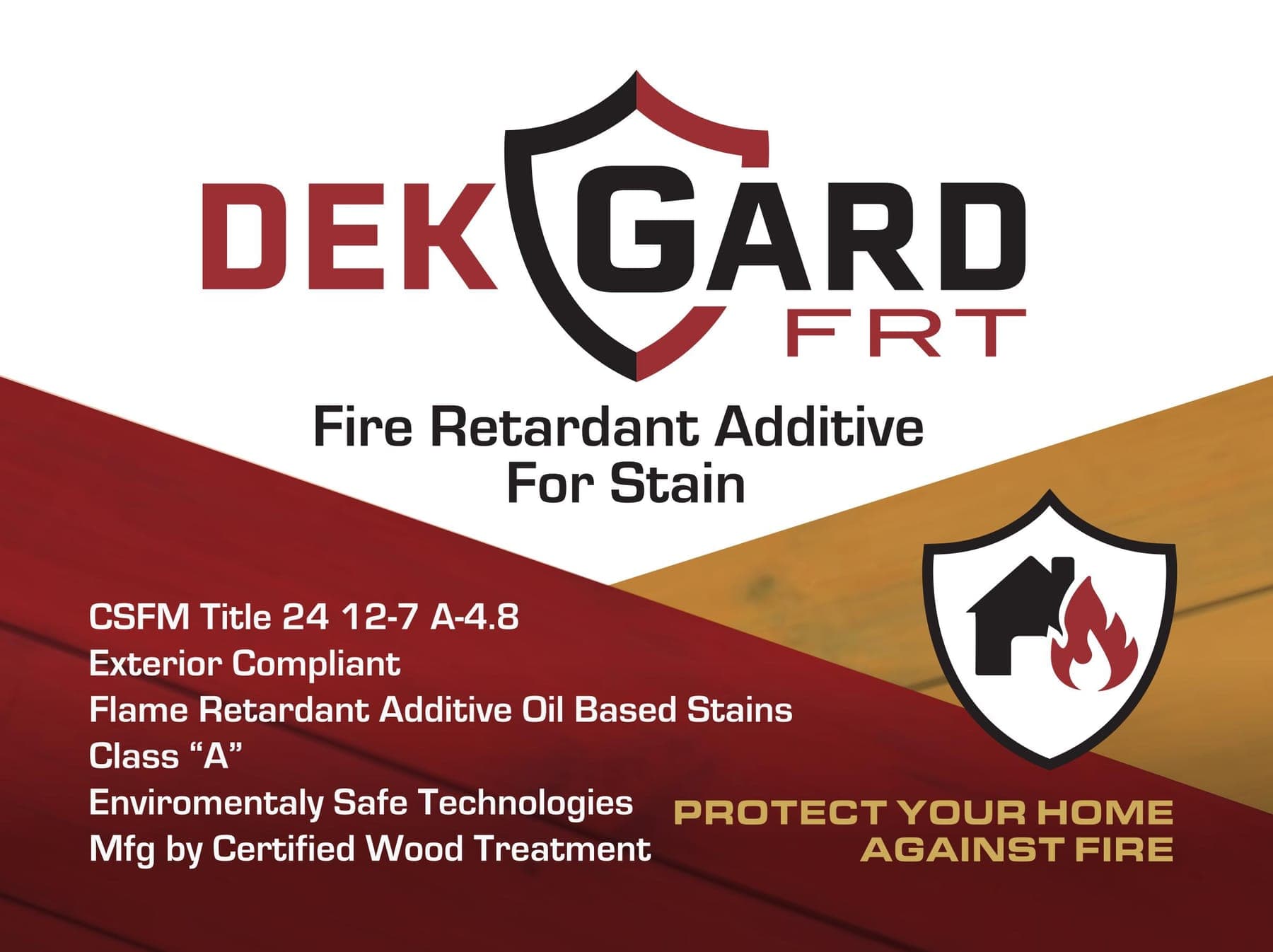DekGard FRT flyer for its fire-retardant additive for stain