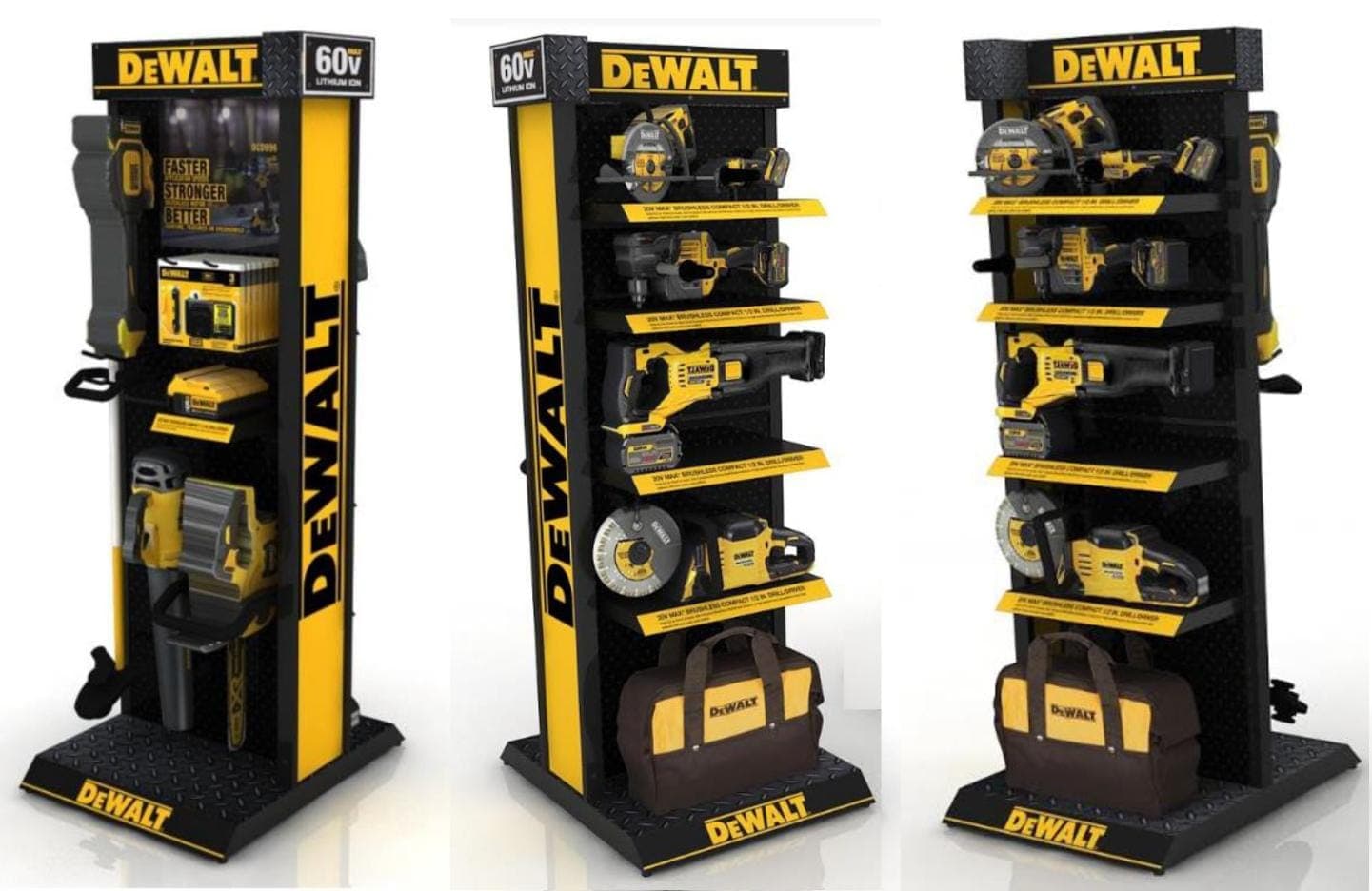 DeWalt 60V MAX FLEXVOLT standalone display concepts