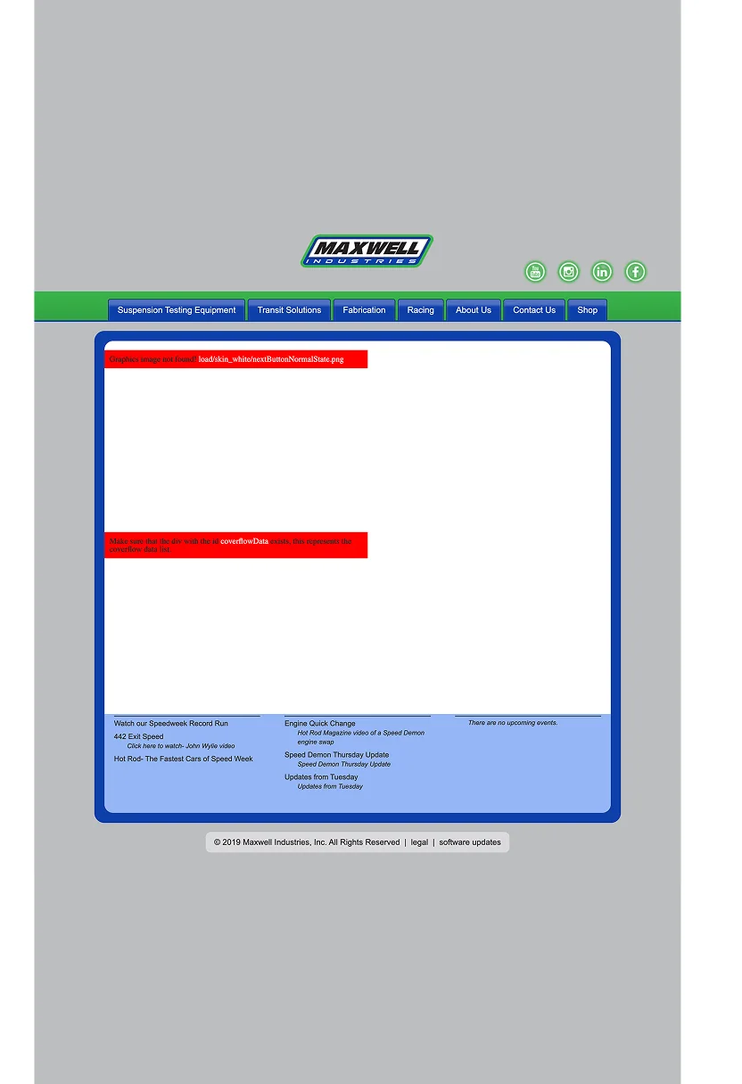 Maxwell Industries website before the redesign