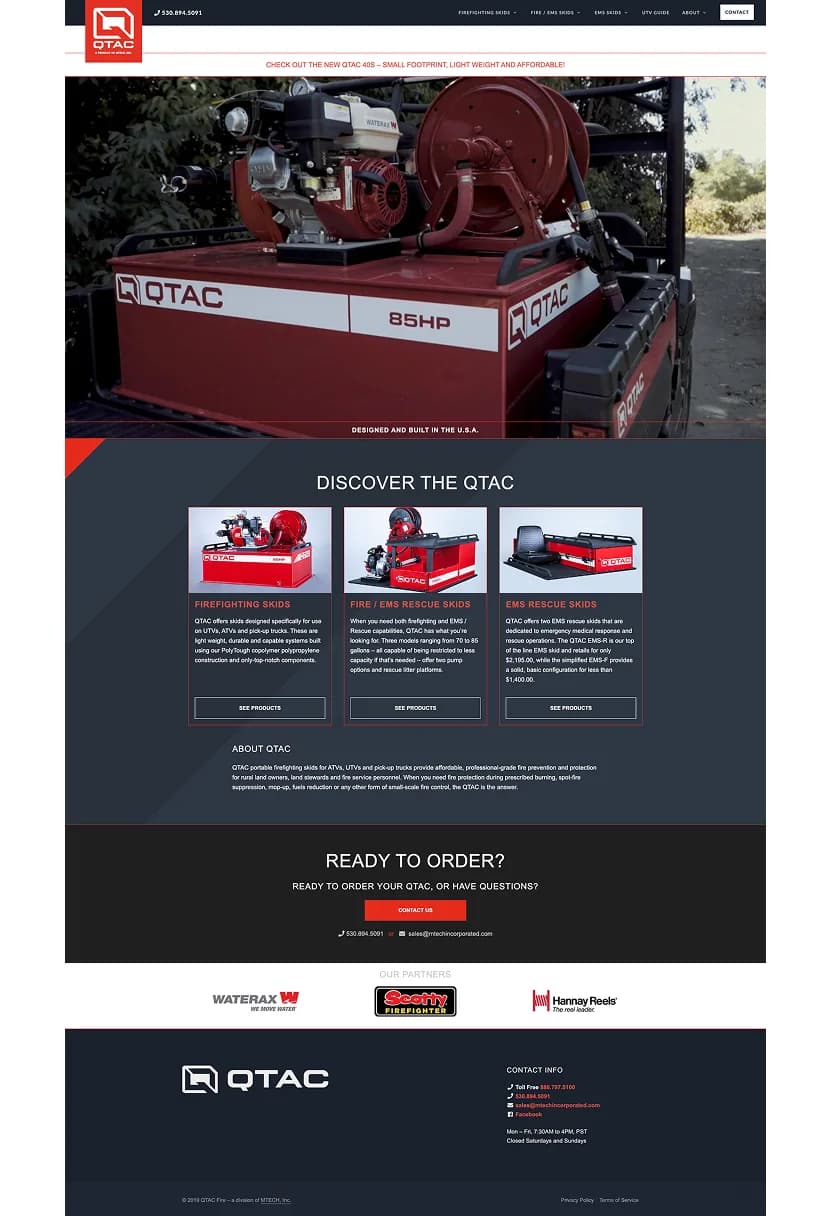 QTAC Fire website before the redesign